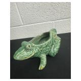 7ï¿½ McCoy Green Frog Ceramic Planter Mid-Century