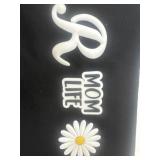 Mom life flower and letter r croc bag charms