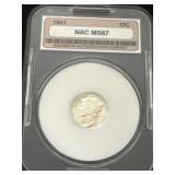 Graded dime from 1941