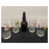 Jack Daniel glasses with bottle