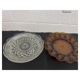 Two 11ï¿½ egg plate and glass divided plate