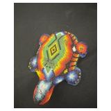 Huichol Mexican bead art turtle,