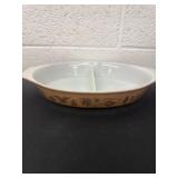 Pyrex Brown Early American 1-1/2 Quart Divided