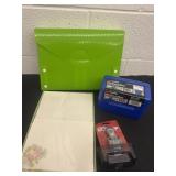 Office stuff file box folder stamp and stationary