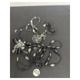 Group of black color necklaces