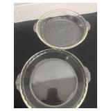 2 glass Pyrex pie dishes