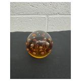 3.5ï¿½ vintage amber glass paperweight
