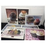 Large group of cupcake framed pictures