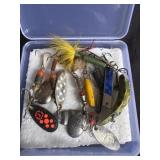 vintage fishing lures, including spinners