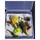 collection of vintage  fishing lures, and