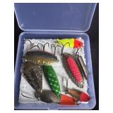 Fishing lures in box