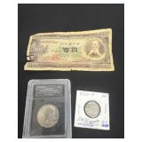 1920p coin and uncirculated Kennedy half and yen