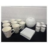 7ï¿½ ceramic apples with cute cups and plates