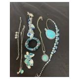 Group of blueish color jewley