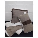 Two pillow covers and two pillows
