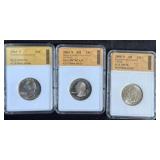 group of ms70 graded quarters
