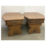 2 Vintage Wooden Sidetable with Drawer  21x27