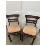 2 Wooden Chairs with Cushion