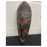 12ï¿½hand-carved solid wood African wall mask