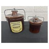 4ï¿½ vintage Hickory Farms brown glazed stoneware