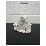 vintage white porcelain polar bear salt and