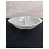 vintage Glasbake milk glass oval divided
