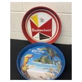 Two 13.5ï¿½ beer trays  metal