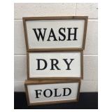 3 metal wash dry fold sign13ï¿½x7ï¿½
