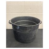 Vintage dark blue lathe enamel pot 14ï¿½