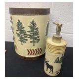Moose tree design trash can and soap Dispenser