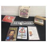 Cards, Books, decor bags and grad banner
