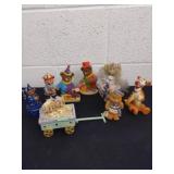 Group of collectible bears and a vintage Tigger