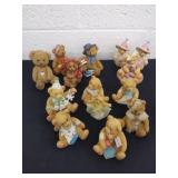 Large group of collectible bears including Avon