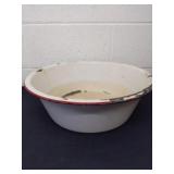 Vintage 16 x5-in enamelware bowl