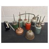 10 vintage oil cans