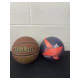 Wilson basketball and adidas ball