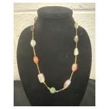 21ï¿½ multicolor stone beaded necklace features