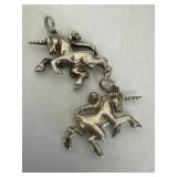 unicorn pendants sterling silver 'dancing' or