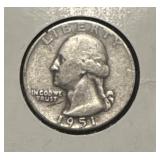 1951 Washington quarter 90% silver