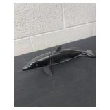 12ï¿½ black, articulated wooden dolphin figurine