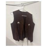 Suede leather vest looks like size small