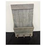 rustic entryway organizer With three metal hooks