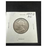 1958D Washington Quarter 90% silver.