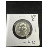 1964 D Washington Quarter,  90% silver.