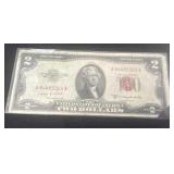 1953 B two dollar red note