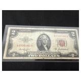 United States $2 note red seal