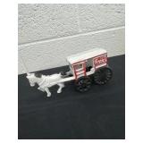 7ï¿½ vintage white cast iron milk wagon