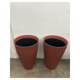 Two plant containers 22.5 tall X 8 inch wide at