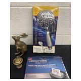 Shower head sheet and brass bunny