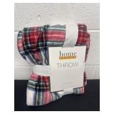 Plaid plush throw